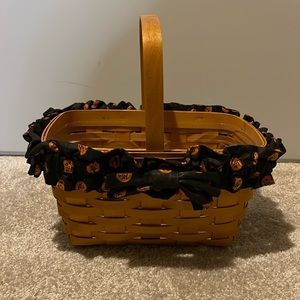 Longaberger Spring basket with liner and Pumpkin garter.